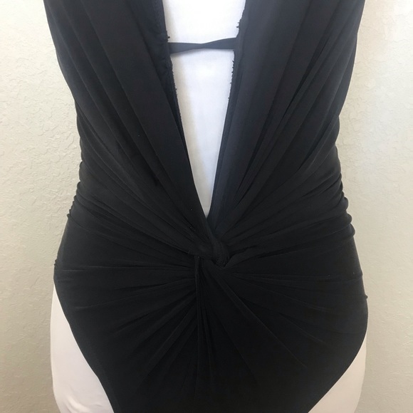 Kenneth Cole strappy hour plunge 1 piece swimsuit - Picture 3 of 8